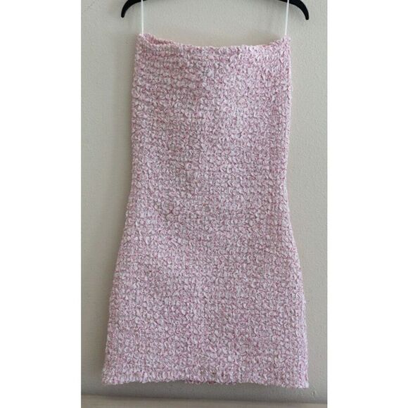 Petersyn x Revolve Women's Sz S Fuchsia Striped Nora Smocked Mini Dress $260 - Picture 2 of 9